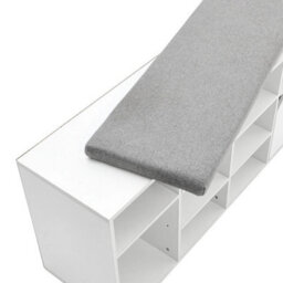 White Wood Storage Cabinet Rack Shoe Bench 10 Compartment Shoes Organizer With Cushion - thumbnail 4