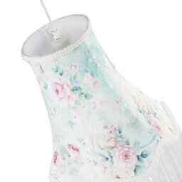 Happy Homewares Victorian Styled Vintage Tall Teal And Green Lampshade With Pink Roses - thumbnail 3