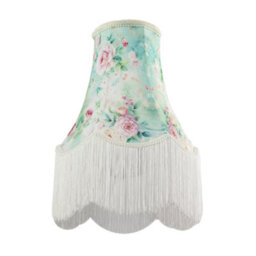 Happy Homewares Victorian Styled Vintage Tall Teal And Green Lampshade With Pink Roses - thumbnail 5
