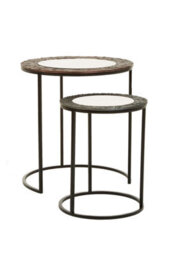 Orsina Set Of 2 Round Nesting Tables,handcrafted Circular Tables,functional Glass Top End Tables,decorative Tables - thumbnail 2