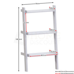Lassic Vida Designs York White 3 Tier Ladder Bookcase Freestanding Open Shelf (H)1005mm (W)560mm (D)320mm - thumbnail 2