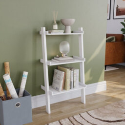 Lassic Vida Designs York White 3 Tier Ladder Bookcase Freestanding Open Shelf (H)1005mm (W)560mm (D)320mm - thumbnail 1