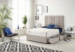 Somnior Beds Somnior Bliss Plush Silver 2Ft6 Memory Foam Divan Bed With 2 Drawers, Mattress & Headboard - Small Single - thumbnail 3