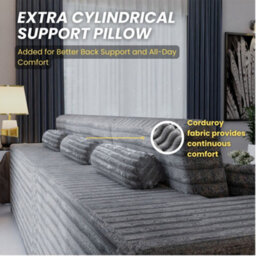 Sliding Wardrobes 4 u LTD Modern Comfort Compact Right Or Left Corner Sofa With Cushions Quick Easy Setup (Grey - Rightcorner) - thumbnail 4