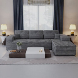 Sliding Wardrobes 4 u LTD Modern Comfort Compact Right Or Left Corner Sofa With Cushions Quick Easy Setup (Grey - Rightcorner) - thumbnail 2