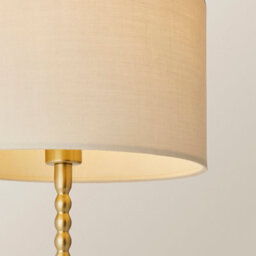 Valuelights Maeve Cream Shade Brushed Gold Bobbin Bobble Table Lamp - thumbnail 3