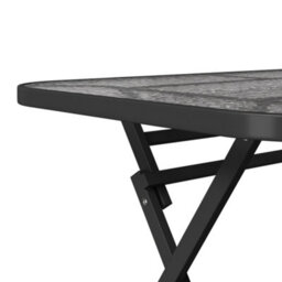 Breeins Black 120M W Outdoor Glass Tabletop Folding Table With Parasol Hole - thumbnail 6