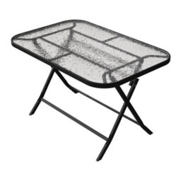 Breeins Black 120M W Outdoor Glass Tabletop Folding Table With Parasol Hole - thumbnail 4