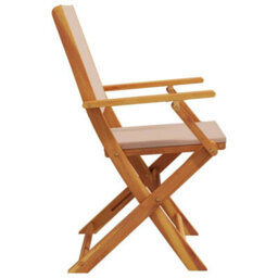 Garden Chairs 2 Pcs Taupe Solid Wood Acacia And Fabric - thumbnail 6