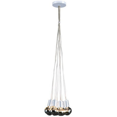 Luminosa Lighting Luminosa Globetro 10 Light Cluster Pendant Ceiling Light White Metal