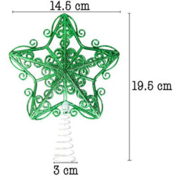 Shatchi Christmas Ice Blue Glitter Star Tree Topper - Sparkling Star Decoration For Xmas Tree - Elegant Christmas Home Décor - thumbnail 2