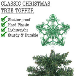 Shatchi Christmas Ice Blue Glitter Star Tree Topper - Sparkling Star Decoration For Xmas Tree - Elegant Christmas Home Décor - thumbnail 4