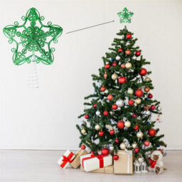 Shatchi Christmas Ice Blue Glitter Star Tree Topper - Sparkling Star Decoration For Xmas Tree - Elegant Christmas Home Décor - thumbnail 5