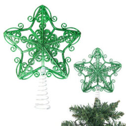 Shatchi Christmas Ice Blue Glitter Star Tree Topper - Sparkling Star Decoration For Xmas Tree - Elegant Christmas Home Décor - thumbnail 1