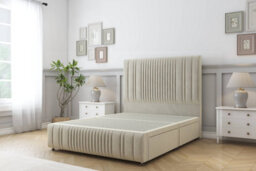 "Comfort The Foxy Cream Plush Divan Bed Set 2 Drawers Left Side - 26"" Strutted & 12"" Footboard 3' Single" - thumbnail 3