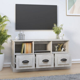 Berkfield Tv Cabinet Concrete Grey 100X35X50 Cm Engineered Wood - thumbnail 3
