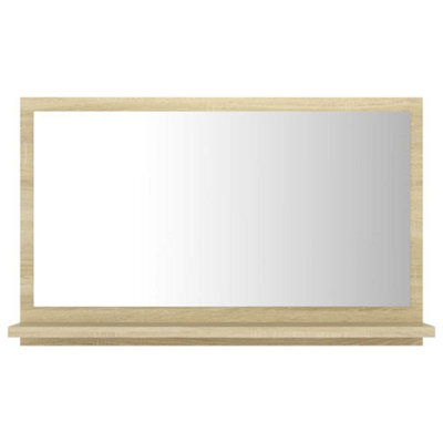Berkfield Durable Bathroom Mirror Sonoma Oak 60X10.5X37 Cm Engineered Wood - image 1