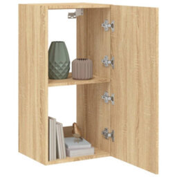Walplus Tv Wall Cabinet With Led Lights Sonoma Oak 40.5X35X80 Cm - thumbnail 6
