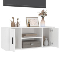 Berkfield Tv Cabinet White 100X35X40 Cm Engineered Wood - thumbnail 4