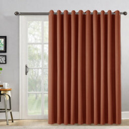 Bedlooms Rust Linen Curtain 100% Blackout Thermal Insulated Eyelet Door Curtain Single Panel 66 X 84 Inches With Tie Back - thumbnail 8