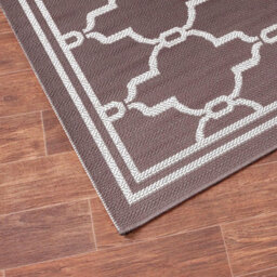 Silver Spanish Tile Garden Patio Rug - Weatherproof, Mould & Mildew Resistant Indoor Outdoor Mat - Rectangular 80 X 150Cm - thumbnail 2