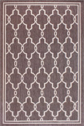 Silver Spanish Tile Garden Patio Rug - Weatherproof, Mould & Mildew Resistant Indoor Outdoor Mat - Rectangular 80 X 150Cm