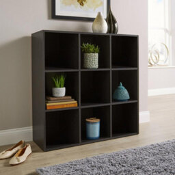 Home Source 9 Cube Storage Bookcase Shelf Unit Black - thumbnail 2