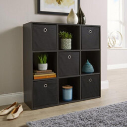 Home Source 9 Cube Storage Bookcase Shelf Unit Black - thumbnail 3