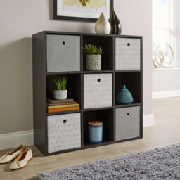 Home Source 9 Cube Storage Bookcase Shelf Unit Black - thumbnail 4