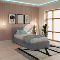 Gfw End Lift Ottoman Bed 90Cm Single Grey - thumbnail 1