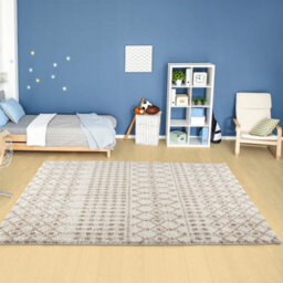 The Rugs Soft Moroccan Diamond Shaggy Rugs And Runners High Pile Ivory And Beige Living Room Kitchen Hallway 1030 - thumbnail 6