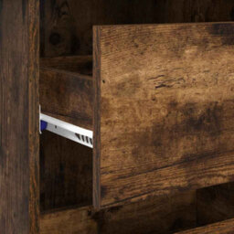 Berkfield Brown Writing Desk Smoked Oak Engineered Wood Medium Writing Desk - thumbnail 8