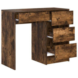 Berkfield Brown Writing Desk Smoked Oak Engineered Wood Medium Writing Desk - thumbnail 4