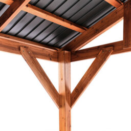Beliani Gazebo Secchia 296 Cm 350 Cm Fir Wood Brown/ Grey - thumbnail 7
