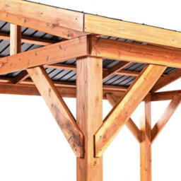 Beliani Gazebo Secchia 296 Cm 350 Cm Fir Wood Brown/ Grey - thumbnail 6