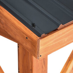Beliani Gazebo Secchia 296 Cm 350 Cm Fir Wood Brown/ Grey - thumbnail 9