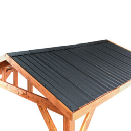 Beliani Gazebo Secchia 296 Cm 350 Cm Fir Wood Brown/ Grey - thumbnail 5