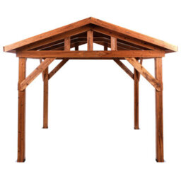 Beliani Gazebo Secchia 296 Cm 350 Cm Fir Wood Brown/ Grey