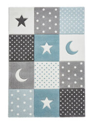 Blue Kids Rug, Stain-Resistant Rug, Graphics Pictorial Rug, Modern Rug For Bedroom, & Dining Room-120Cm X 170Cm - thumbnail 1