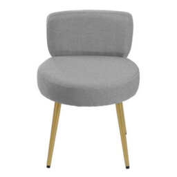 Grey Linen Upholstered Dressing Table Vanity Chair Dining Chair - thumbnail 5