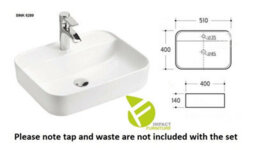 Impact Furniture Bathroom Furniture Set 800mm Vanity Unit With Sink Tall Cabinet And Wall Hung Cube Storage White Gloss And Oak Aruba - thumbnail 5