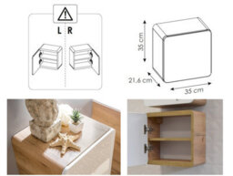 Impact Furniture Bathroom Furniture Set 800mm Vanity Unit With Sink Tall Cabinet And Wall Hung Cube Storage White Gloss And Oak Aruba - thumbnail 7