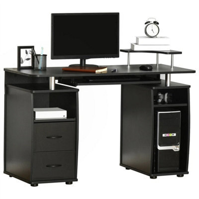 Computer Office Desk Table Workstation W/ Keyboard Tray, Drawer, Black - image 1