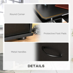 Computer Office Desk Table Workstation W/ Keyboard Tray, Drawer, Black - thumbnail 8
