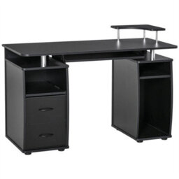Computer Office Desk Table Workstation W/ Keyboard Tray, Drawer, Black - thumbnail 7