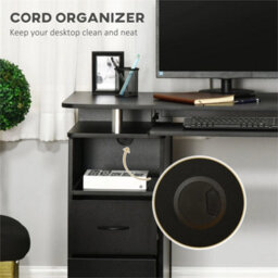 Computer Office Desk Table Workstation W/ Keyboard Tray, Drawer, Black - thumbnail 5