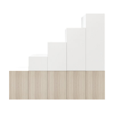 GoodHome Atomia Freestanding White Oak Effect Chipboard Wardrobe Dressing Unit (H)2250mm (W)3000mm (D)580mm - image 1