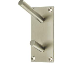 Loops Premium Satin Stainless Steel Hat And Coat Hook - 94X46mm - Wall Mounted Clothing Hook