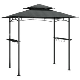 Walplus Bbq Gazebo With Side Shelves Anthracite 240X150X243 Cm Steel - thumbnail 2
