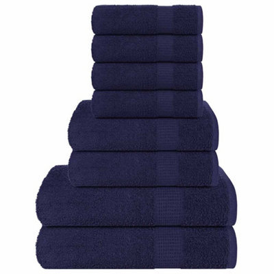 Berkfield 8 Piece Towel Set Navy Blue 360 Gsm 100% Cotton - image 1